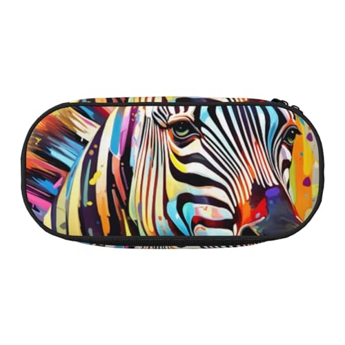 FFCVZAA Abstraktes Federmäppchen mit Zebramuster, Reise-Make-up-Tasche, für Schule, Studenten, Kulturbeutel, Schwarz , Einheitsgröße, Taschen-Organizer von FFCVZAA