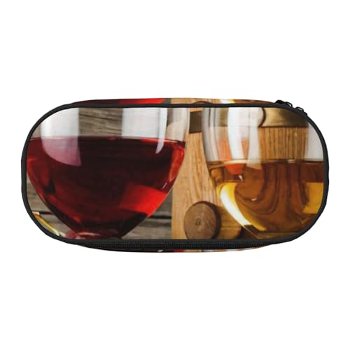 FFCVZAA Art Red Wine Galsses & Trauben Print Modisches Federmäppchen Reise Make-up Tasche Schule Student Essentials Kulturbeutel, Schwarz , Einheitsgröße, Taschen-Organizer FFCVZAA Art Red Wine Galsses & Trauben Print Modisches Federmäppchen Reise Make-up Tasche Schule Student Essentials Kulturbeutel, Schwarz , Einheitsgröße, Taschen-Organizer von FFCVZAA