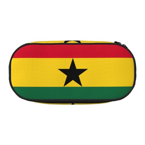 FFCVZAA Federmäppchen mit Flagge von Ghana, modisch, Reise-Make-up-Tasche, für Schule, Studenten, Kulturbeutel, Schwarz , Einheitsgröße, Taschen-Organizer von FFCVZAA