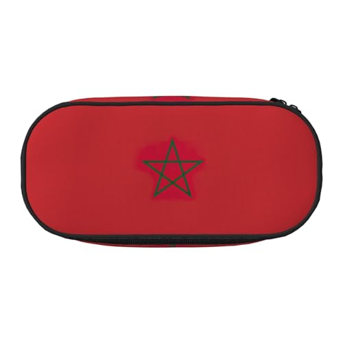 FFCVZAA Federmäppchen mit Flagge von Marokko, modisch, Reise-Make-up-Tasche, für Schule, Studenten, Kulturbeutel, Schwarz , Einheitsgröße, Taschen-Organizer von FFCVZAA