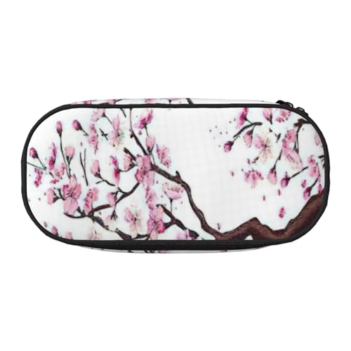 FFCVZAA Federmäppchen mit Kirschblüten-Baum-Aufdruck, modisches Federmäppchen, Reise-Make-up-Tasche, für Schule, Studenten, Kulturbeutel, Schwarz , Einheitsgröße, Taschen-Organizer von FFCVZAA