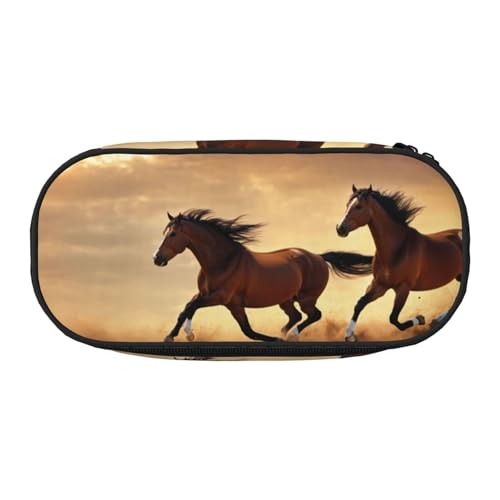 FFCVZAA Federmäppchen mit Pferdestreifenmuster, modisches Federmäppchen, Reise-Make-up-Tasche, für Schule, Studenten, Kulturbeutel, Schwarz , Einheitsgröße, Taschen-Organizer von FFCVZAA
