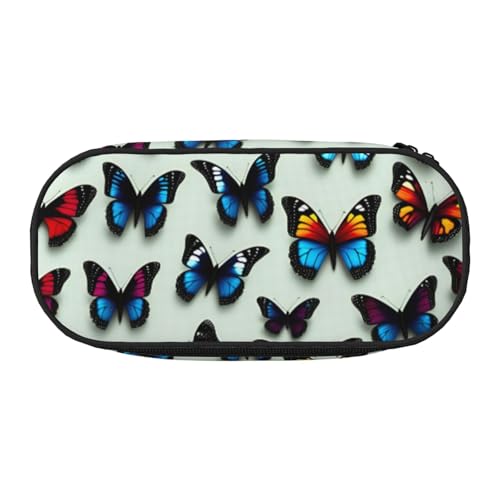 FFCVZAA Federmäppchen mit Schmetterlings- und Cello-Druck, modisches Federmäppchen, Reise-Make-up-Tasche, für Schule, Studenten, Kulturbeutel, Schwarz , Einheitsgröße, Taschen-Organizer von FFCVZAA