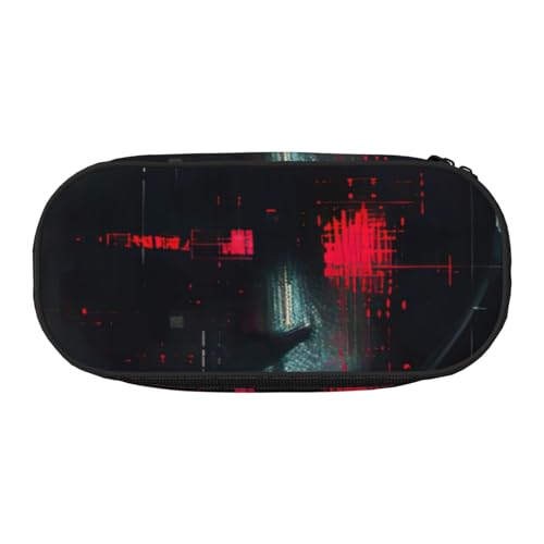 FFCVZAA Hacker Era bedrucktes modisches Federmäppchen, Reise-Make-up-Tasche, Schule, Studenten, Essentials, Kulturbeutel, Schwarz , Einheitsgröße, Taschen-Organizer von FFCVZAA