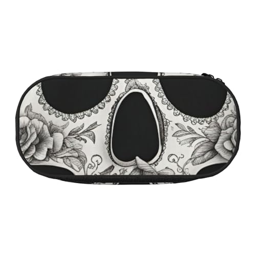 FFCVZAA Mexikanischer Totenkopf-Druck, modisches Federmäppchen, Reise-Make-up-Tasche, für Schule, Studenten, Kulturbeutel, Schwarz , Einheitsgröße, Taschen-Organizer FFCVZAA Mexikanischer Totenkopf-Druck, modisches Federmäppchen, Reise-Make-up-Tasche, für Schule, Studenten, Kulturbeutel, Schwarz , Einheitsgröße, Taschen-Organizer von FFCVZAA