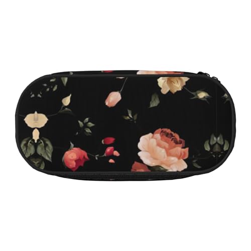 FFCVZAA Modische Federmäppchen mit schönem Blumendruck, für Reisen, Make-up, Schule, Studenten, Kulturbeutel, Schwarz , Einheitsgröße, Taschen-Organizer FFCVZAA Modische Federmäppchen mit schönem Blumendruck, für Reisen, Make-up, Schule, Studenten, Kulturbeutel, Schwarz , Einheitsgröße, Taschen-Organizer von FFCVZAA