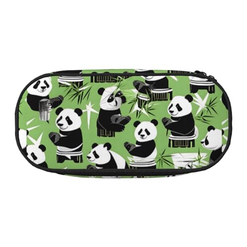 FFCVZAA Modisches Federmäppchen mit Panda-Motiv, Reise-Make-up-Tasche, für Schule, Studenten, Kulturbeutel, Schwarz , Einheitsgröße, Taschen-Organizer von FFCVZAA