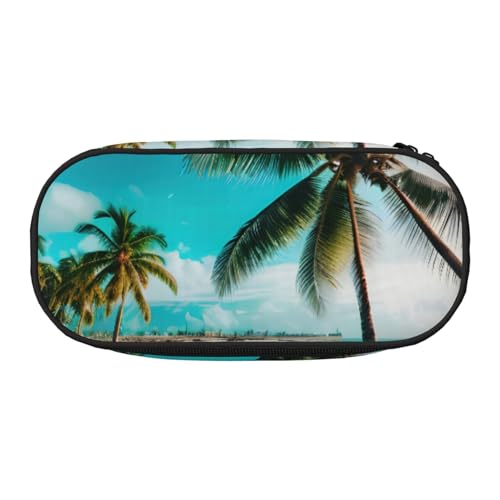 FFCVZAA Modisches Federmäppchen mit Strandpalmen-Druck, Reise-Make-up-Tasche, Schule, Studenten, Kulturbeutel, Schwarz , Einheitsgröße, Taschen-Organizer FFCVZAA Modisches Federmäppchen mit Strandpalmen-Druck, Reise-Make-up-Tasche, Schule, Studenten, Kulturbeutel, Schwarz , Einheitsgröße, Taschen-Organizer von FFCVZAA