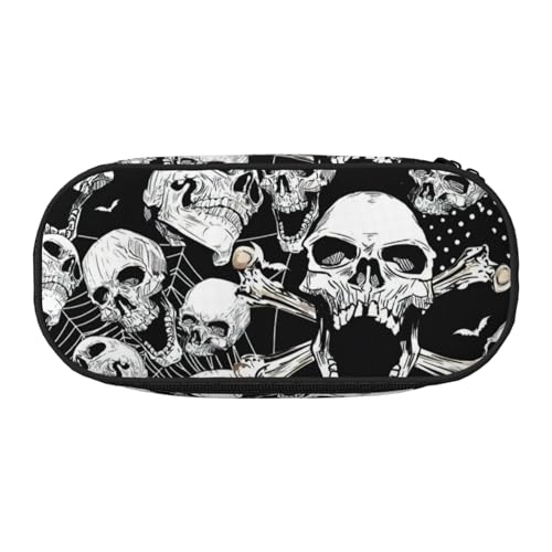 FFCVZAA Modisches Federmäppchen mit Totenkopf-Hintergrund, Reise-Make-up-Tasche, für Schule, Studenten, Kulturbeutel, Schwarz , Einheitsgröße, Taschen-Organizer FFCVZAA Modisches Federmäppchen mit Totenkopf-Hintergrund, Reise-Make-up-Tasche, für Schule, Studenten, Kulturbeutel, Schwarz , Einheitsgröße, Taschen-Organizer von FFCVZAA