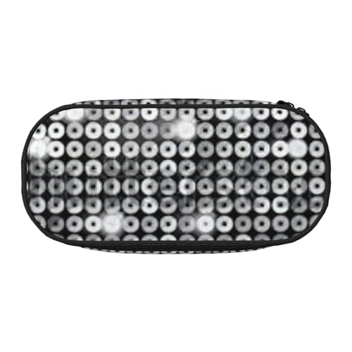 FFCVZAA Silbernes Pailletten-Federmäppchen, glitzerndes Muster, modisch, Reise-Make-up-Tasche, Schule, Studenten, Kulturbeutel, Schwarz , Einheitsgröße, Taschen-Organizer von FFCVZAA