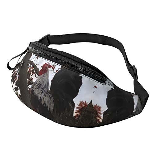 Bauchtasche mit Blumen und Schmetterling-Druck, für Outdoor-Sport, Freizeit, Sport, Hüfttasche für den Alltag, lässige Brusttasche für Männer und Frauen, Backyard Hühner-Druck, Einheitsgröße von FFEXS