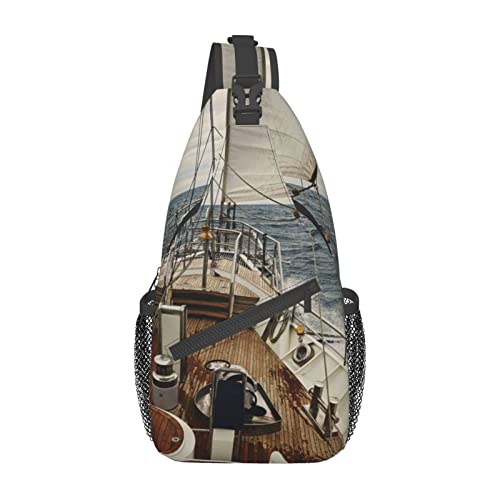 FFEXS Running Horse Print Cross Brusttasche diagonal Wandern Daypack Crossbody Schultertasche Sling Rucksack Outdoor Radtasche, Ocean Print, Einheitsgröße, Daypack Rucksäcke von FFEXS