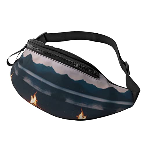 Goldfarbene Musiknote mit glänzendem Stern-Druck, Outdoor-Sport, Gürteltasche, Freizeit, Sport, Hüfttasche für den Alltag, lässige Brusttasche für Männer und Frauen, Camping-Druck, Einheitsgröße von FFEXS