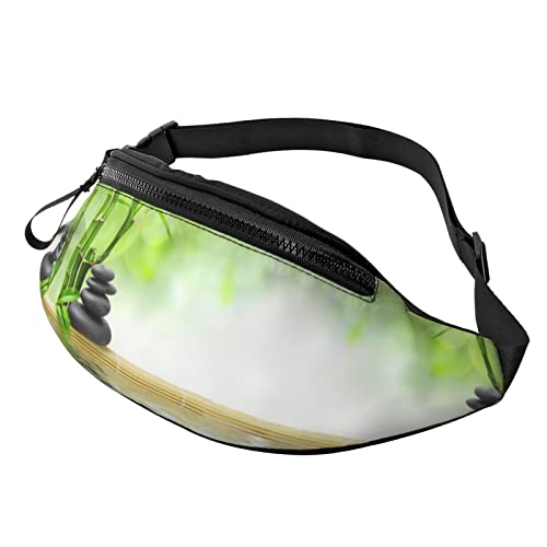 Herbst Ahornblatt-Druck Herren und Damen Freizeit Sport Hüfttasche Outdoor Sport Fanny Pack Alltag Casual Brusttasche, Stein-Bambusdruck, Einheitsgröße von FFEXS