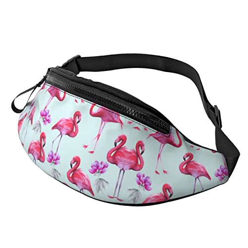 Snowmobile Print Herren und Damen Freizeit Sport Hüfttasche Outdoor Sport Fanny Pack Alltag Casual Brusttasche, Pinkfarbener Flamingo-Druck, Einheitsgröße von FFEXS