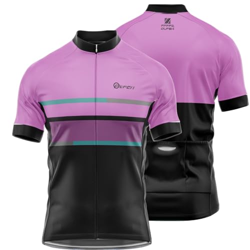 Herren Radtrikot Kurzarm Radtrikot Herren, Fahrradbekleidung Fahrrad Trikot T Shirt für Männer, Atmungsaktive Cycling Jersey für Radsport Outdoor Sport (P3,6XL) von FFFF & OLFEH