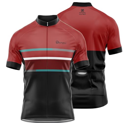 Herren Radtrikot Kurzarm Radtrikot Herren, Fahrradbekleidung Fahrrad Trikot T Shirt für Männer, Atmungsaktive Cycling Jersey für Radsport Outdoor Sport (P7,5XL) von FFFF & OLFEH