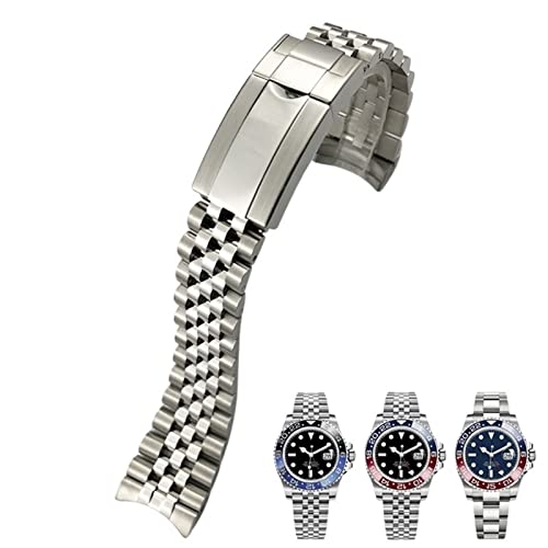 FFHDJL 20 mm 904L massives Edelstahl-Armband für Rolex-Armband GMT Master II Armbanduhrenarmband Jubilee mit Oyster-Verschluss von FFHDJL