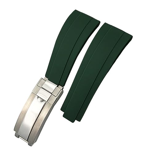 FFHDJL 20-mm-Gummiarmband für Rolex Submariner DAYTONA GMT DEEPSEA 116655 Silikonarmband Diver Wasserdichtes Armband 9 × 9 mm Schnalle(Green) von FFHDJL