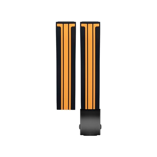 FFHDJL 20 mm Sport-Uhrenarmbänder aus weichem Silikon für Tissot T048.417 Uhrenarmband T-Race T-Sports-Uhrenarmbänder, wasserdichtes 21-mm-Armband aus weichem Gummi(BR Black buckle,20mm) von FFHDJL