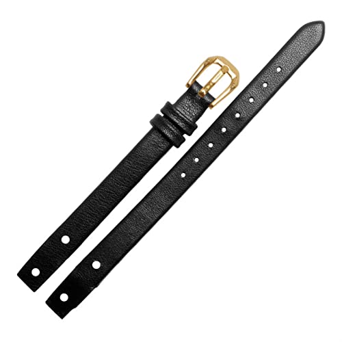 FFHDJL Echte Leder Lady Watchbänder für f ossil ES4340 ES4119 ES4000 Beobachten Sie Gurte mit Schraube 8 mm rot schwarz blau WhiteBracelet(Black gold,8mm) von FFHDJL