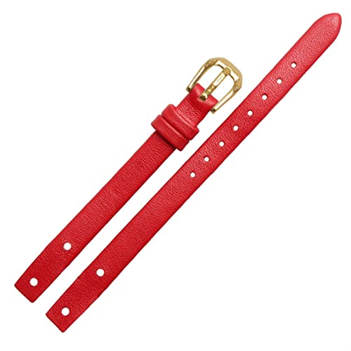 FFHDJL Echte Leder Lady Watchbänder für f ossil ES4340 ES4119 ES4000 Beobachten Sie Gurte mit Schraube 8 mm rot schwarz blau WhiteBracelet(Red gold,8mm) von FFHDJL