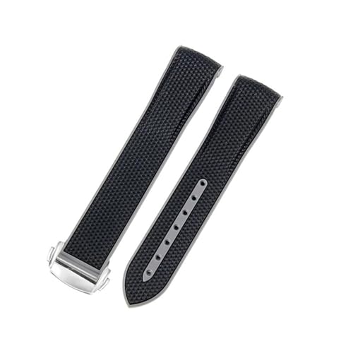 FFHDJL Für Omega Swatch Planet Joint Name Series 20 mm farblich passendes Silikon-Uhrenarmband Arc Interface Wasserdicht Ersatz-Uhrenarmbänder(Black gray-Steel-z3) von FFHDJL