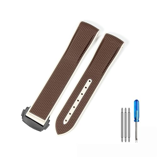 FFHDJL Für Omega Swatch Planet Joint Name Series 20 mm farblich passendes Silikon-Uhrenarmband Arc Interface Wasserdicht Ersatz-Uhrenarmbänder(Brown-Black-Z3) von FFHDJL