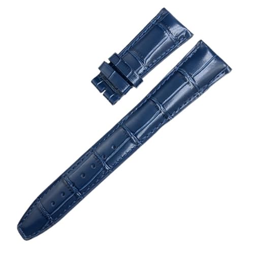 FFHDJL Leder Echtes Rindsleder Armband für IWC Portugieser Porotfino Familie Pilotenuhren 20mm 21mm 22mm Uhrenarmband Faltschließe(Blue,20mm) von FFHDJL