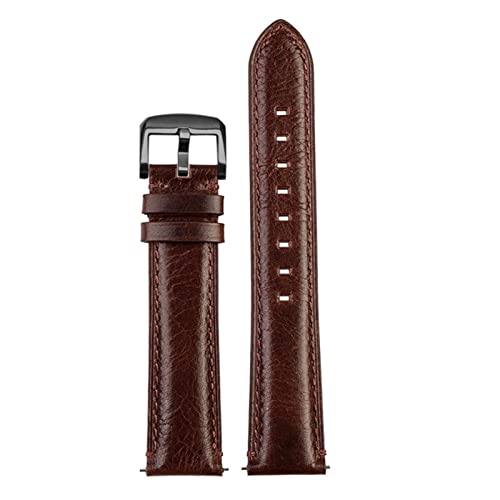 FFHDJL Uhrenbandzubehör 20mm 22 mm Leder Uhrengurt für Mann Frau Armband Vintage Uhren Band(Dark brown black,22mm) von FFHDJL