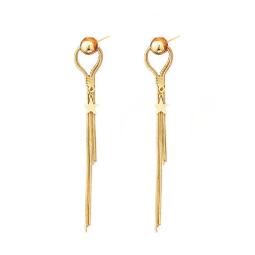 FFLaiwah Goldene Stern-Quasten-Ohrstecker, himmlische Fransen-Ohrringe, Valentinstag, Geburtstag, Party, Schmuck, Geschenke für Frauen und Mädchen FFLaiwah Goldene Stern-Quasten-Ohrstecker, himmlische Fransen-Ohrringe, Valentinstag, Geburtstag, Party, Schmuck, Geschenke für Frauen und Mädchen von FFLaiwah
