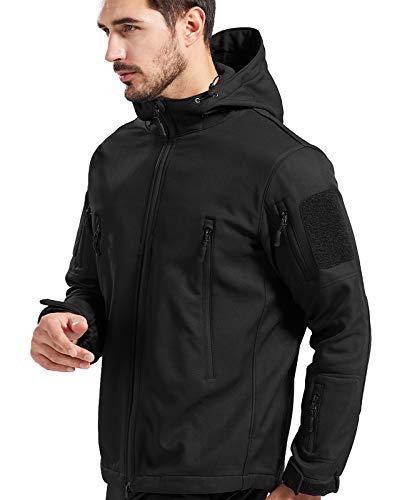 Herren Jacke mit Kapuze, wasserabweisend, Softshell-Jacke, winddicht, für Herbst und Winter Herren Jacke mit Kapuze, wasserabweisend, Softshell-Jacke, winddicht, für Herbst und Winter von FFNIU