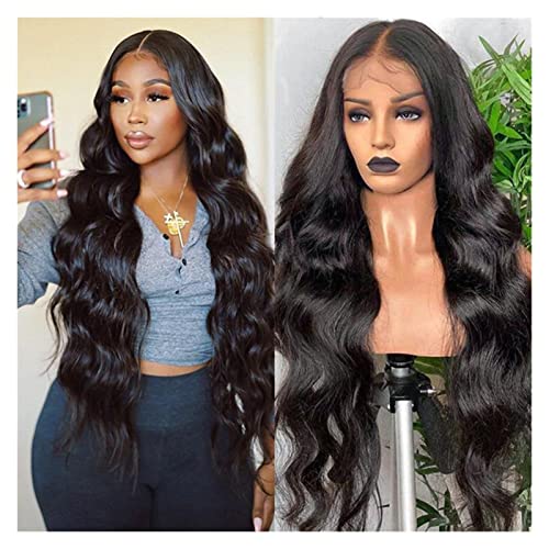 Damenperücken Haarersatz Perücken 14-32inch Spitze Frontal Perücke 4 × 4 Brasilianische Body Wave Wig 180% Dichte Transparente Spitze Front Menschliche Haarperücken for Frauen 13x4 Human Spitze Perück von FFNUM