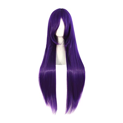 Damenperücken Haarersatz Perücken 80 cm lange gerade Cosplay-Perücke lila Perücke für Mode von FFNUM