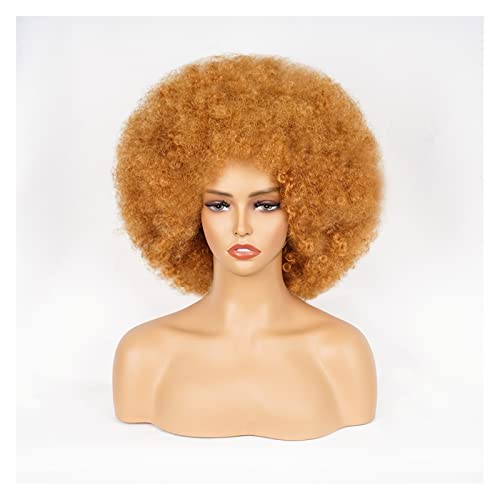 Damenperücken Haarersatz Perücken Perücke kurzes, flauschiges Haar mit brauner Perücke for synthetische Party-Cosplay-Perücken Perücke für Mode (Color : 01) von FFNUM
