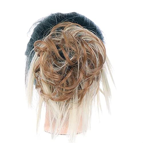 Haargummi Verlängerung Haarknoten Haarteil Tousled Updo Curly Messy Bun Haarverlängerung Synthetische gewellte Scrunchies Chignon mit elastischem Gummiband Haarteil for Frauen Easy Scrunchies Haarteil von FFNUM