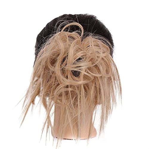 Haargummi Verlängerung Haarknoten Haarteil Tousled Updo Curly Messy Bun Haarverlängerung Synthetische gewellte Scrunchies Chignon mit elastischem Gummiband Haarteil for Frauen Easy Scrunchies Haarteil von FFNUM