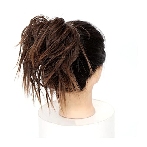 Haargummi Verlängerung Messy Bun Haarteil Haarverlängerung mit elastischem Band Tousled Updo Wavy Bun Extensions Synthetische Haarverlängerungen Chignons Haarteil for Frauen Easy Scrunchies Haarteil ( von FFNUM