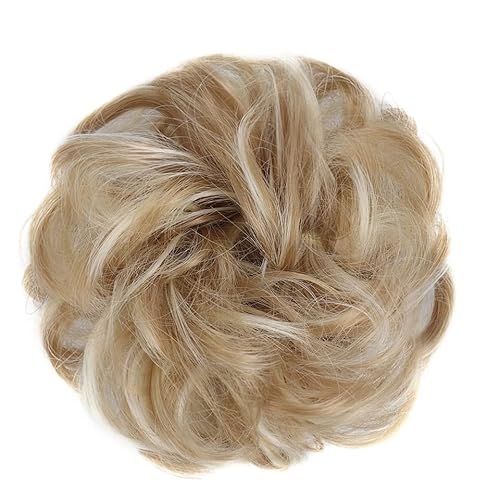 Haargummi Verlängerung Messy Bun Hair Pieces Extensions, Curly Wave Synthetic Chignon Hairpiece mit Gummiband, Donut Hair Bun Scrunchie for Frauen Mädchen Easy Scrunchies Haarteil ( Color : 4 ) von FFNUM