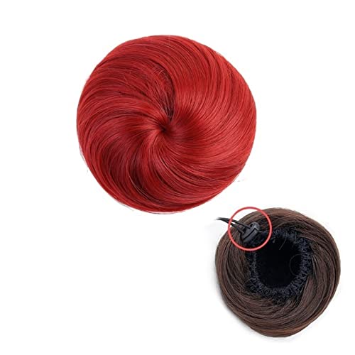 Haargummi Verlängerung Synthetischer Haarknoten, gerade Chignon-Hochsteckfrisur, Donut-Chignon-Haarteil, synthetischer Kordelzug, gefälschter Ballett-Dutt for Frauen, Mädchen, Dame Easy Scrunchies Haa von FFNUM