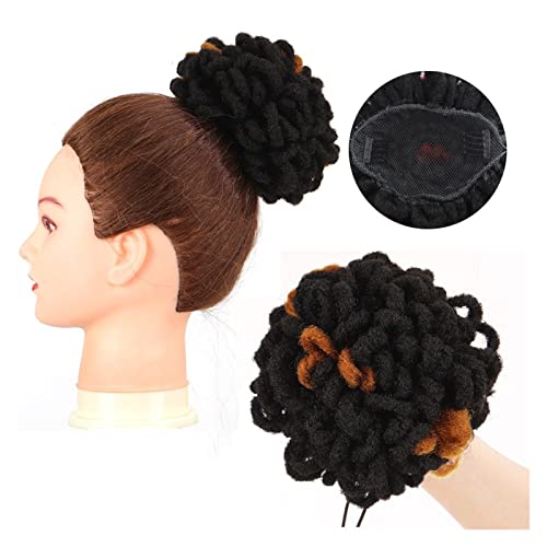 Haarteile/Haarteile für Frauen Synthetische Dreadlock Afro Puff Haarknoten Chignon Kordelzug Pferdeschwanz Faux Locs Clip In Pferdeschwanz Haarteile Haarverlängerungen for schwarze Frauen Synthetische von FFNUM