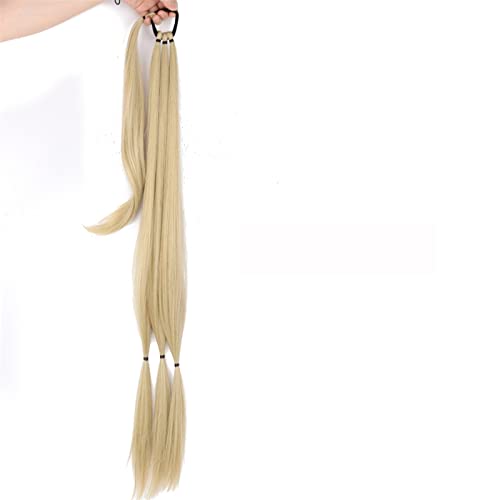 Pferdeschwanz-Erweiterung Synthetische lange geflochtene Pferdeschwanz-Haarverlängerungen 85 cm natürlicher blonder geflochtener Pferdeschwanz mit elastischem Haarband for Frauen für Damen Daily Wear von FFNUM