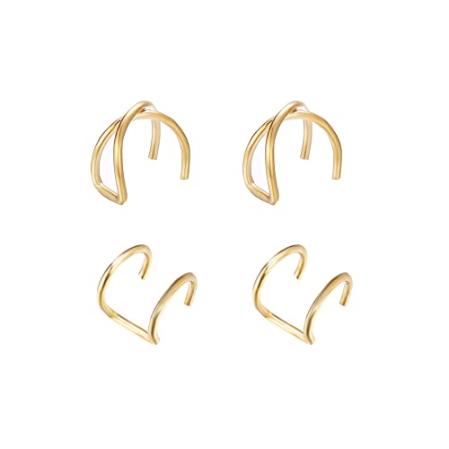 FFWTPY Geometrische Ohrmanschetten Minimalistische Draht Ohrklemmen Knorpel Ohrringe Schmuck Damen Accessoires von FFWTPY