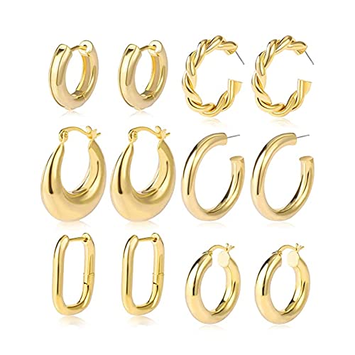 FFWTPY Creolen Set Ohrringe Twisted Huggie Hoops Geometrisch Glänzend Minimalistisch Damen Schmuck Klassisch Elegant von FFWTPY