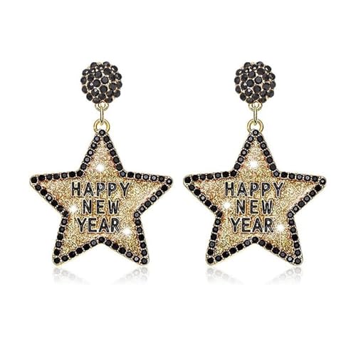 FFWTPY Stern Ohrringe Neujahr Feier Schmuck Damen Hängende Ohrstecker Glitzer Festliche Accessoires Partyschmuck von FFWTPY