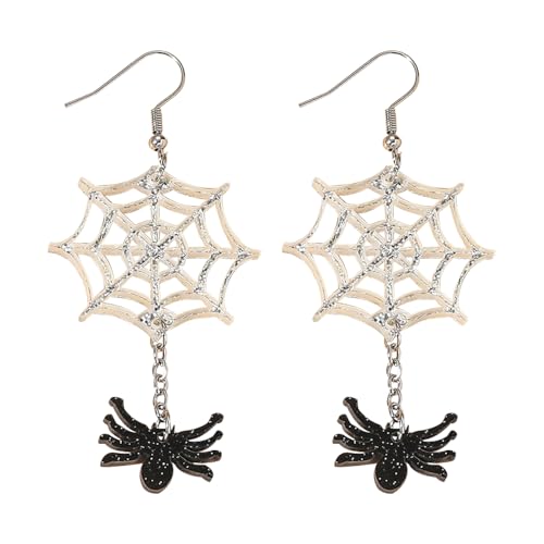FFWTPY Ohrringe Gothic Spinnennetz Schmuck Vintage Schwarz Baumeln Gruselige Kostüm Ohrstecker Übertrieben Geschenke für Frauen Und Mädchen von FFWTPY