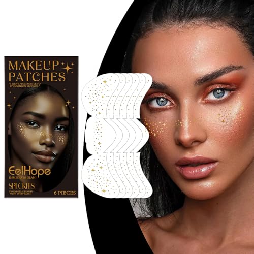 FFWTPY Sternform Glitzer Makeup Patches Temporäre Gesicht Tattoos Hautfreundlich Schimmer Kosmetik Aufkleber von FFWTPY