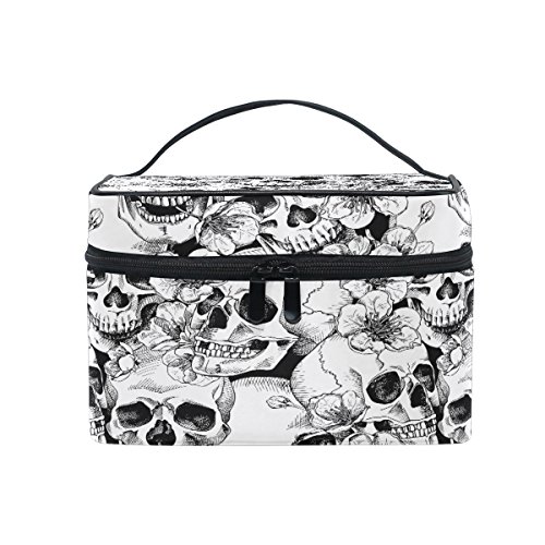 Make-up Tasche mit Panda-Muster in Schwarz und weiß, Kulturbeutel mit Griff und Fächern für die Aufbewahrung Kosmetik, für Reisen geeignet, ideal für Teenager, Mädchen, Jungen und Damen tote von alaza