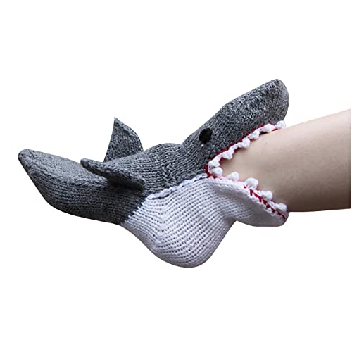 Unisex Strick Krokodil Socken, Krokodil-Stricksocken Tierstrick-Socken Skurrile Krokodil-Strick-Design halten warm Winter Dinosaurier Stricken Socken Frau Mann Mädchen Jungen (A) von FFYY