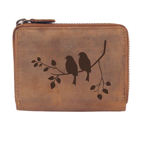 FFelsenfest Geldbörse Vogel-Motiv I Lederbörse mit Vögel von FFelsenfest